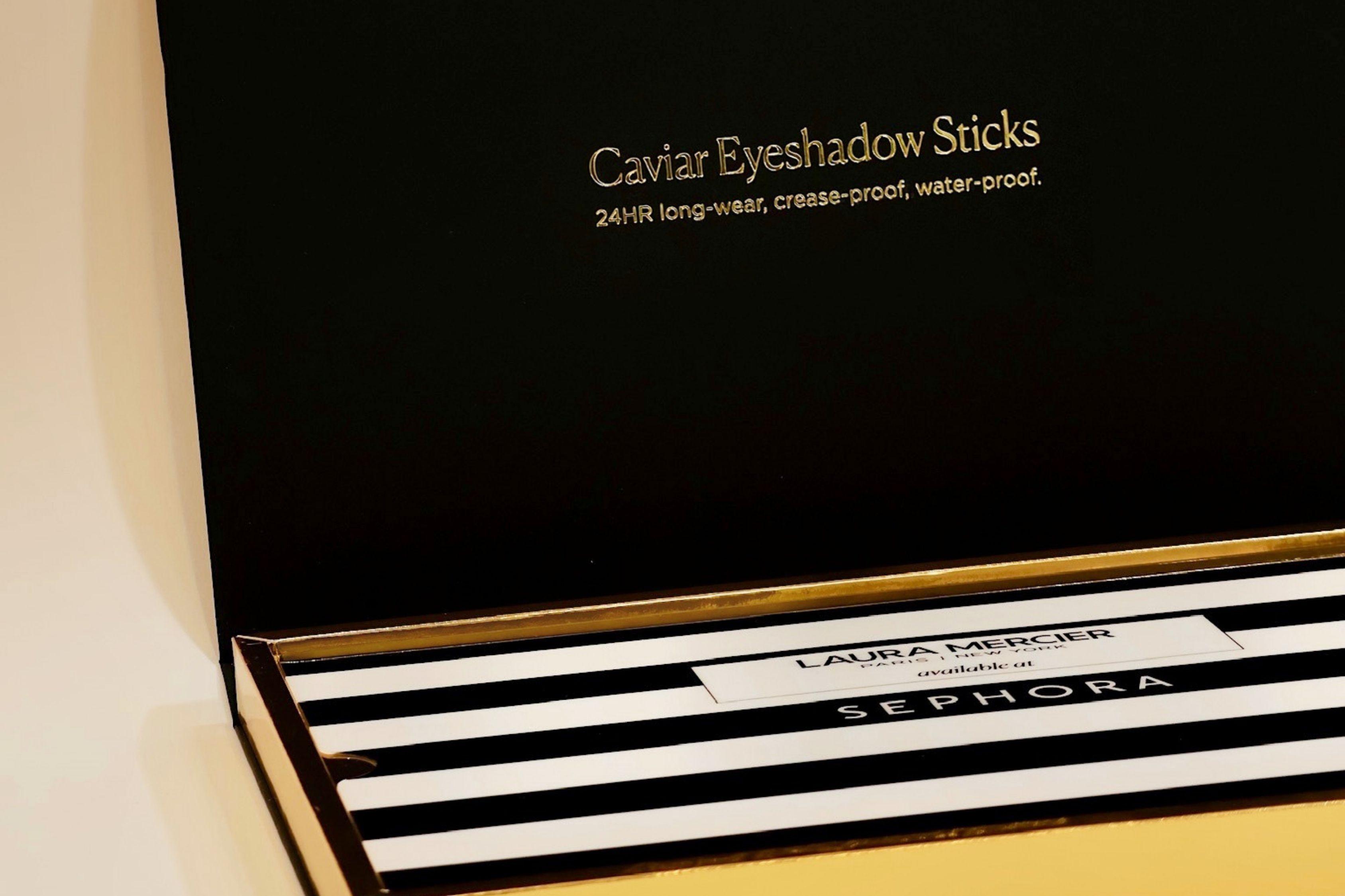 Laura Mercier Caviar Eyeshadow Stick Black and Gold gift box