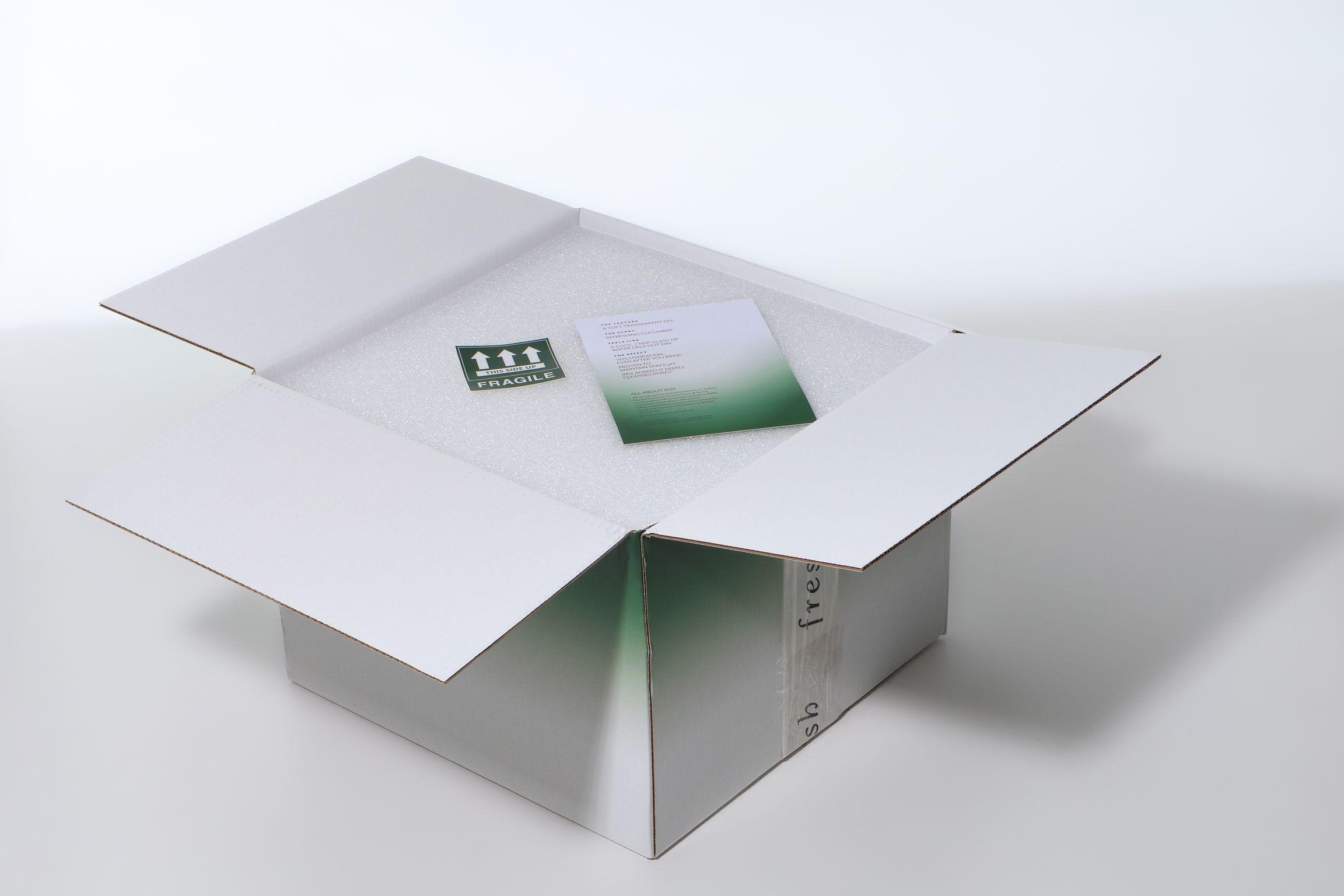 Fresh Beauty Soy Cleanser PR Mailer frosted gradient box with product fitments