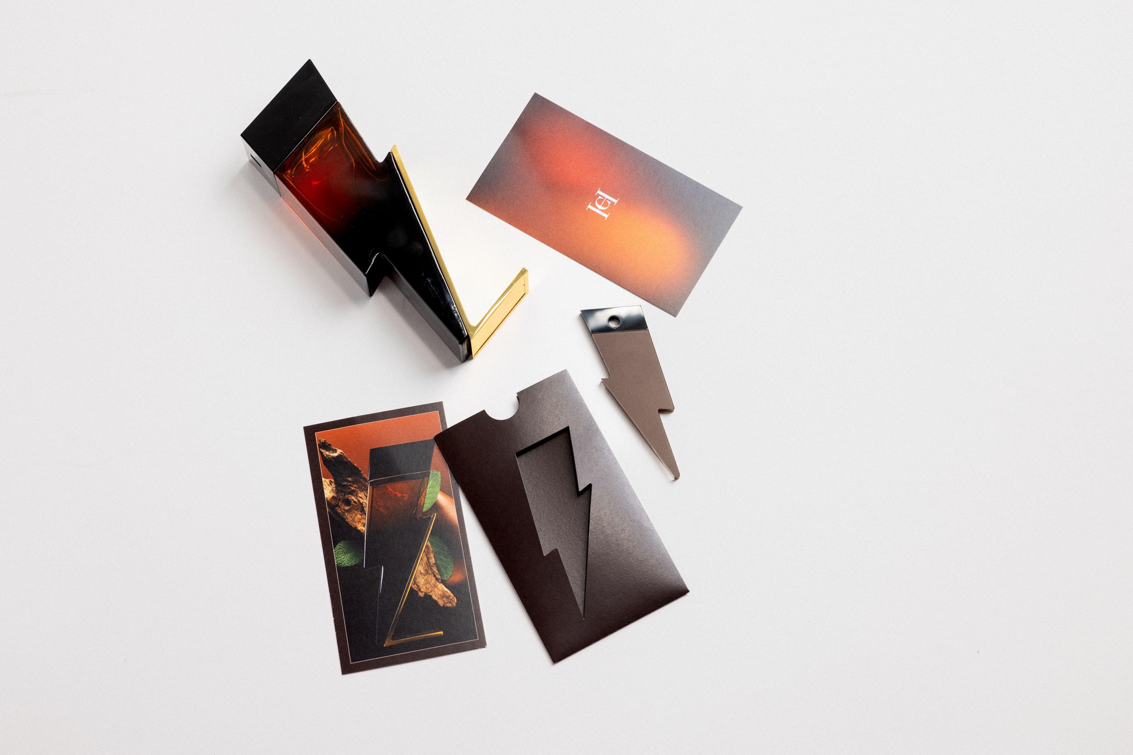 Carolina Hererra Bad Boy Fragrance wooden box with tic tac toe game set