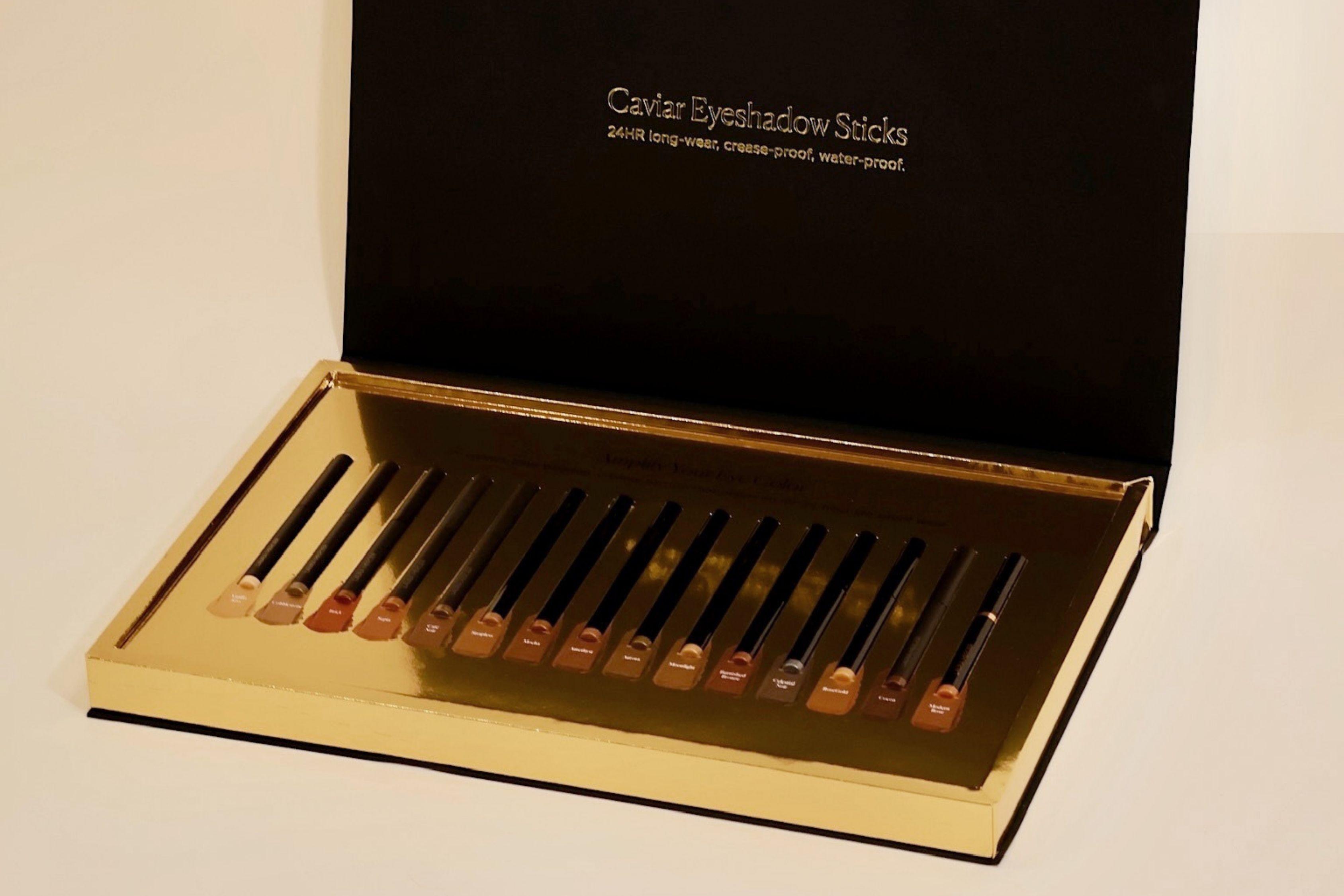 Laura Mercier Caviar Eyeshadow Stick Black and Gold gift box