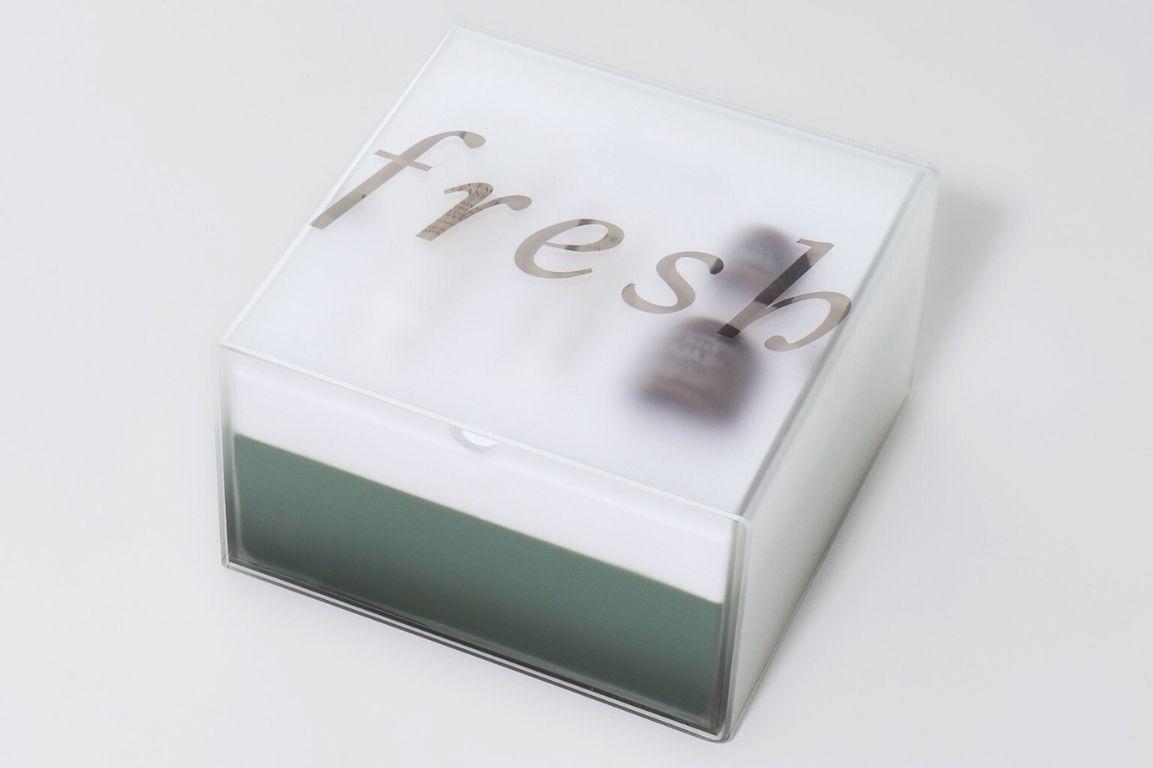 Fresh Beauty Soy Cleanser PR Mailer frosted gradient box with product fitments